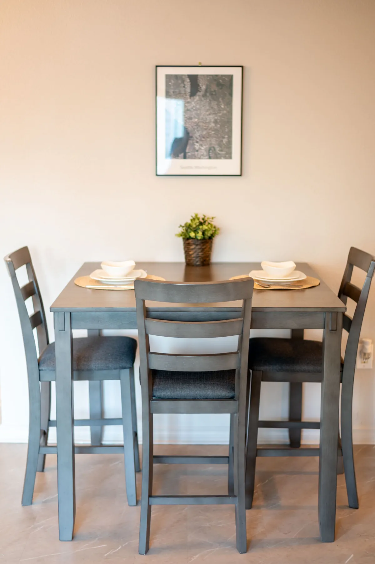 Dining table that seats four