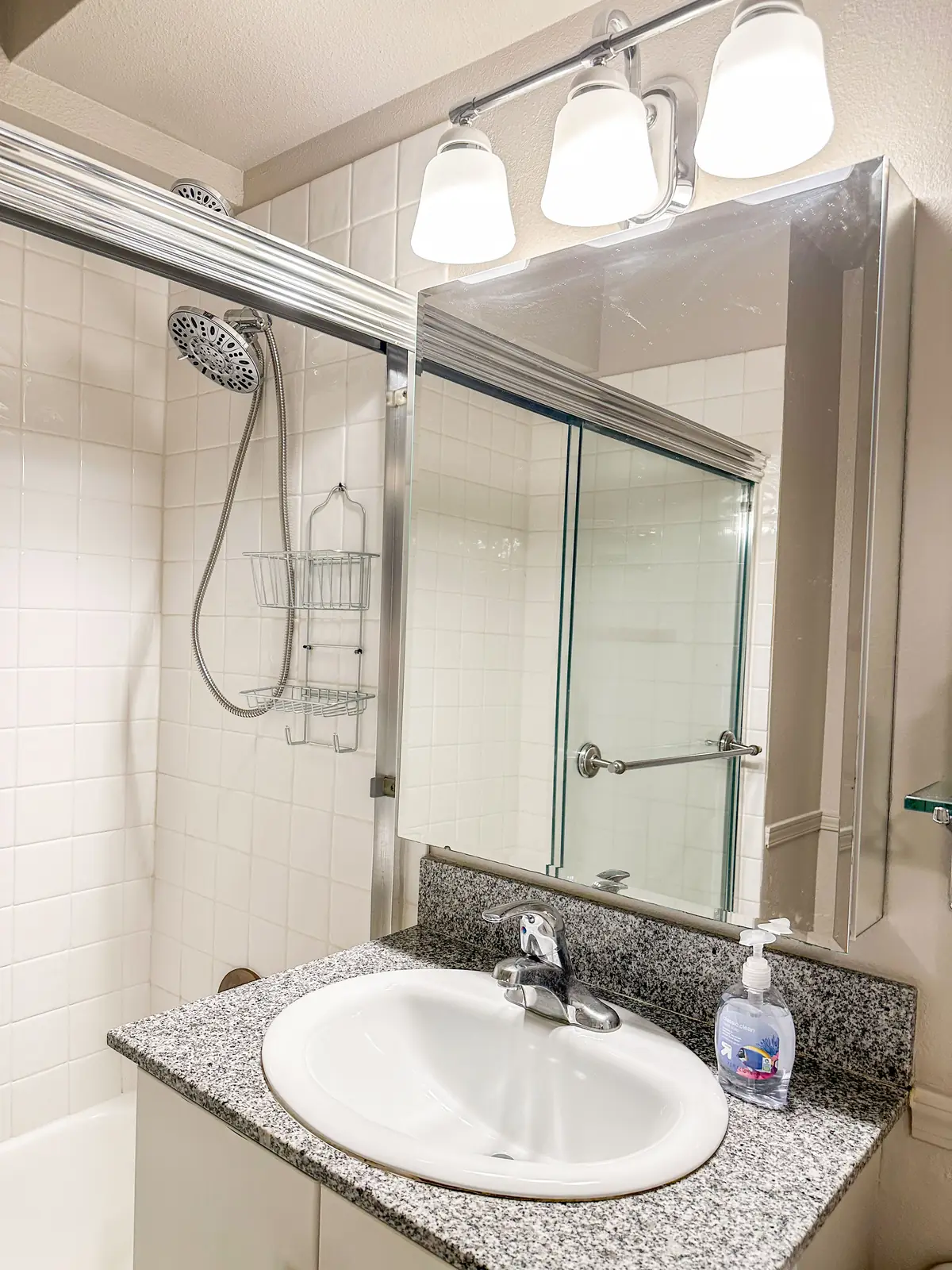 Second full bathroom with a glass shower