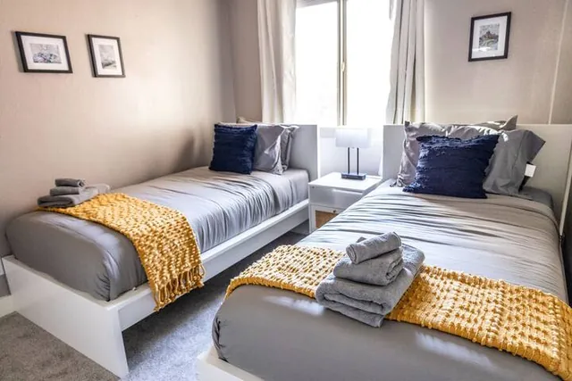 Twin bedroom with two beds